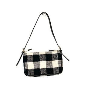 Mango checked baguette bag